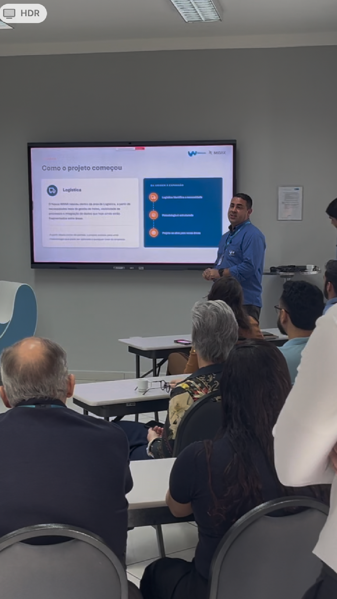 Apresentação sobre como o projeto começou, na área de Logística